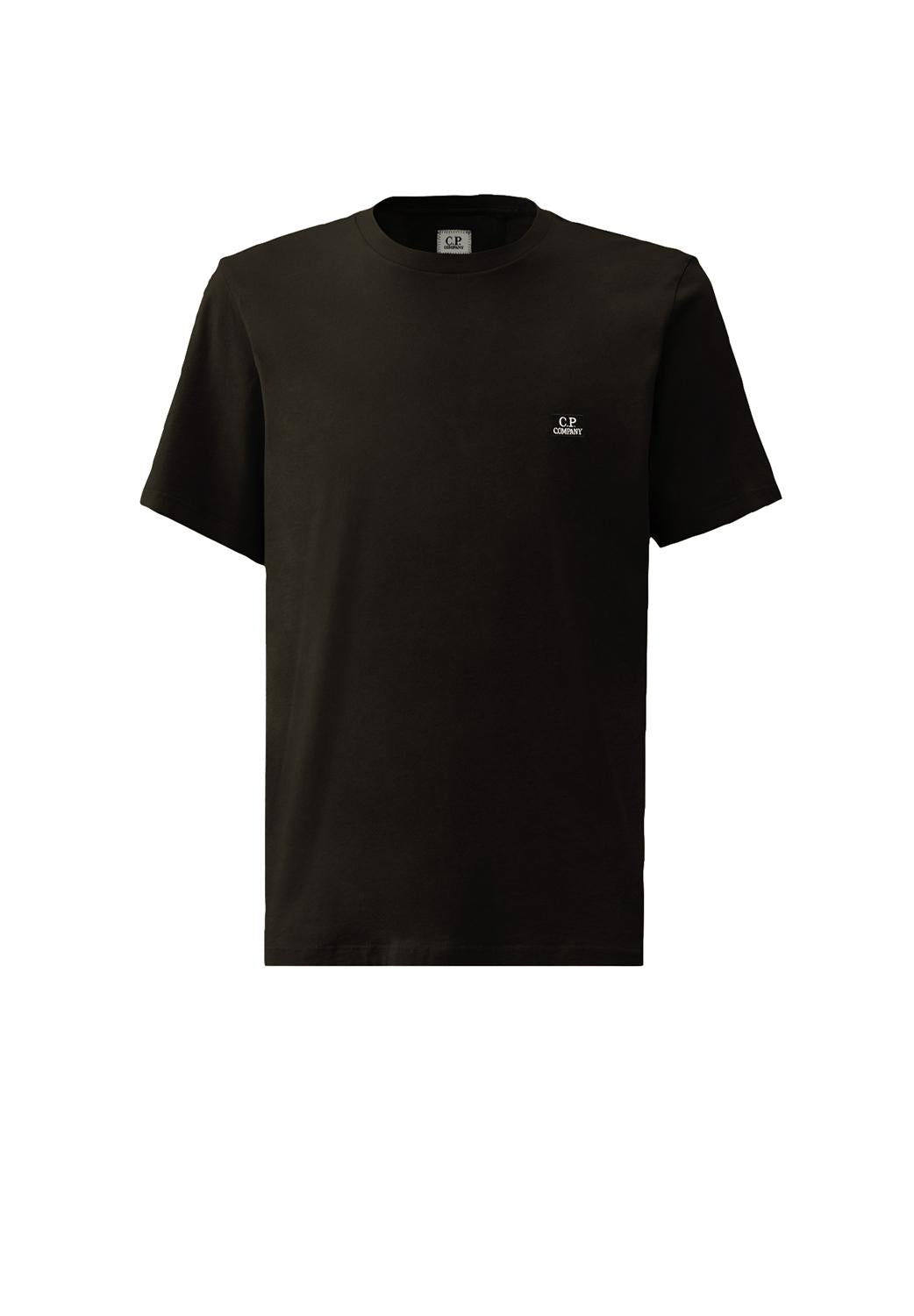 Cp Company 30/1 Jersey Logo T-shirt Black Uomo - 1