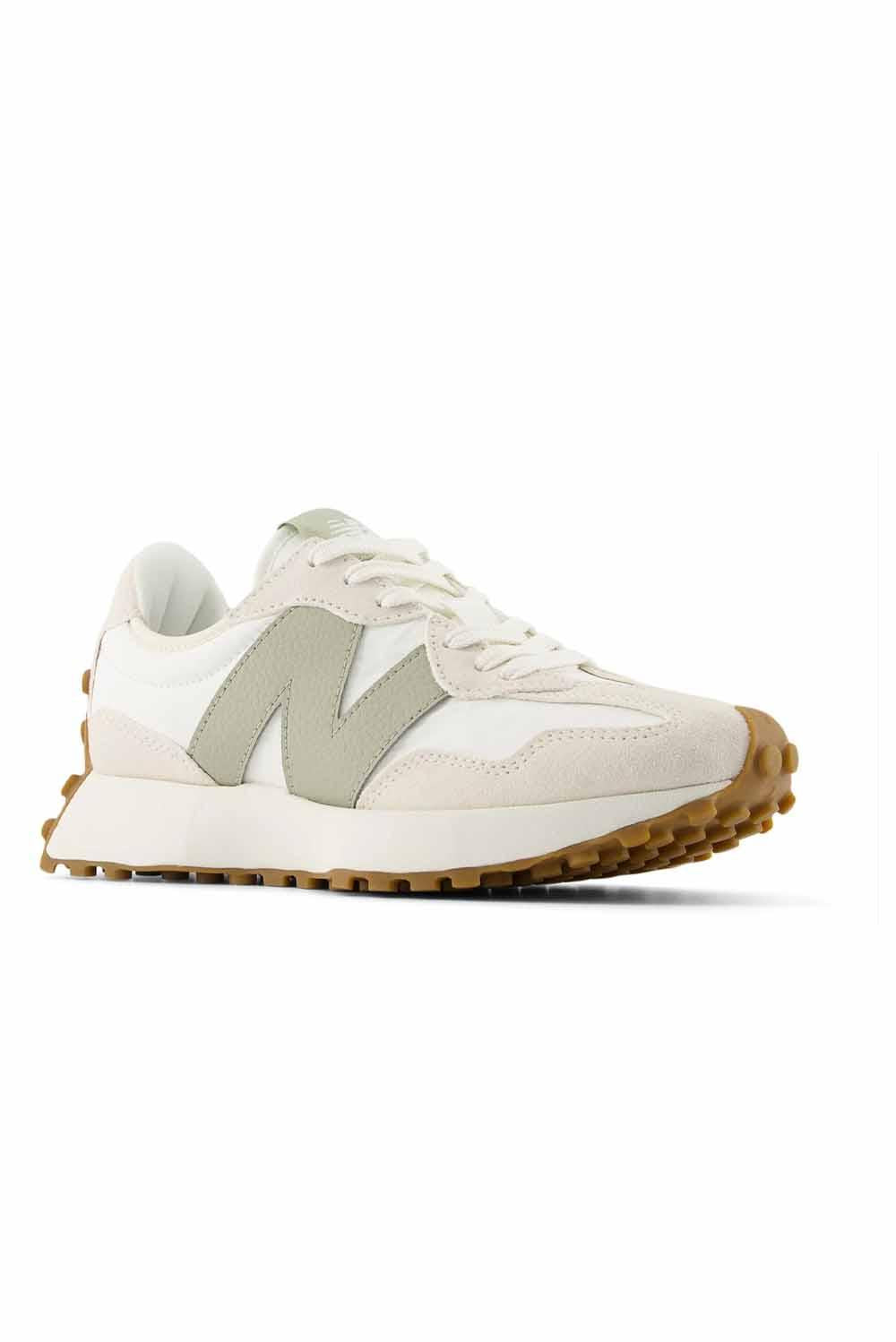  New Balance Sneaker 327 White Linen Tan Woman - 2