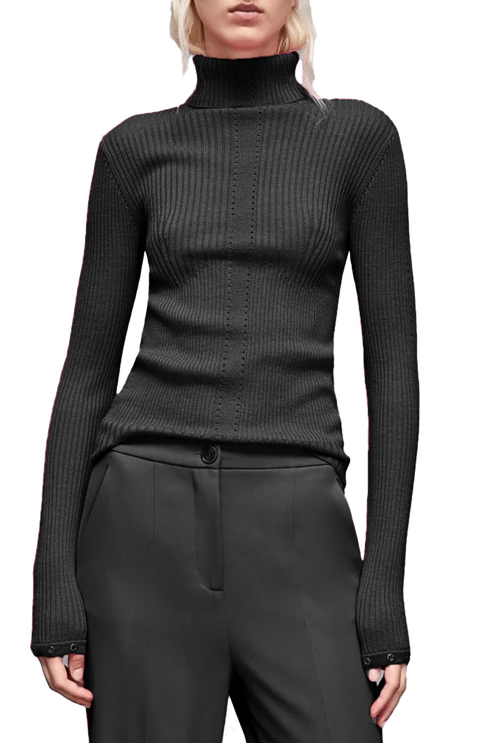  Patrizia Pepe Maglia A Collo Alto Nero Woman - 4