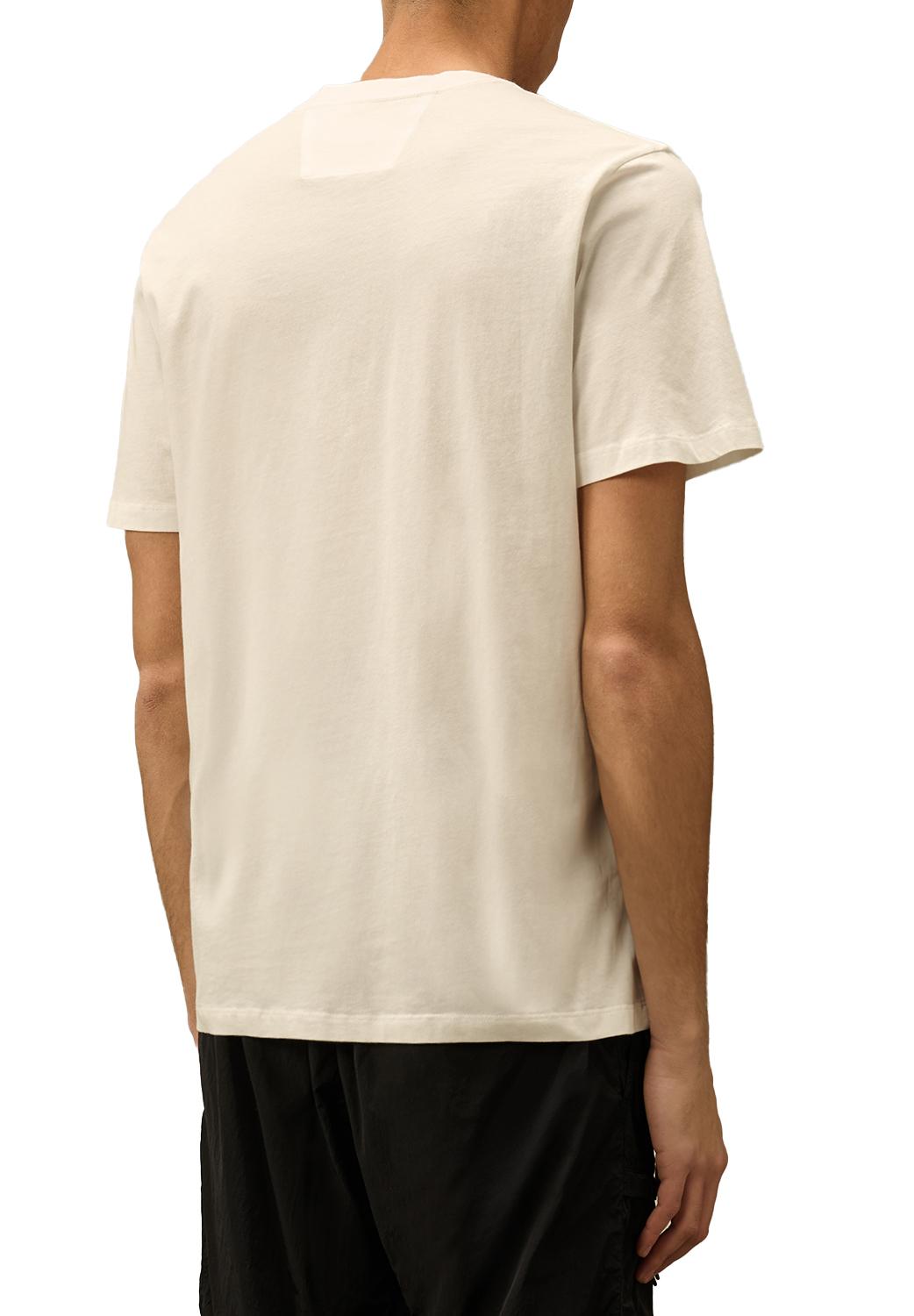  Cp Company 30/1 Jersey Logo T-shirt Gauze White Uomo - 4