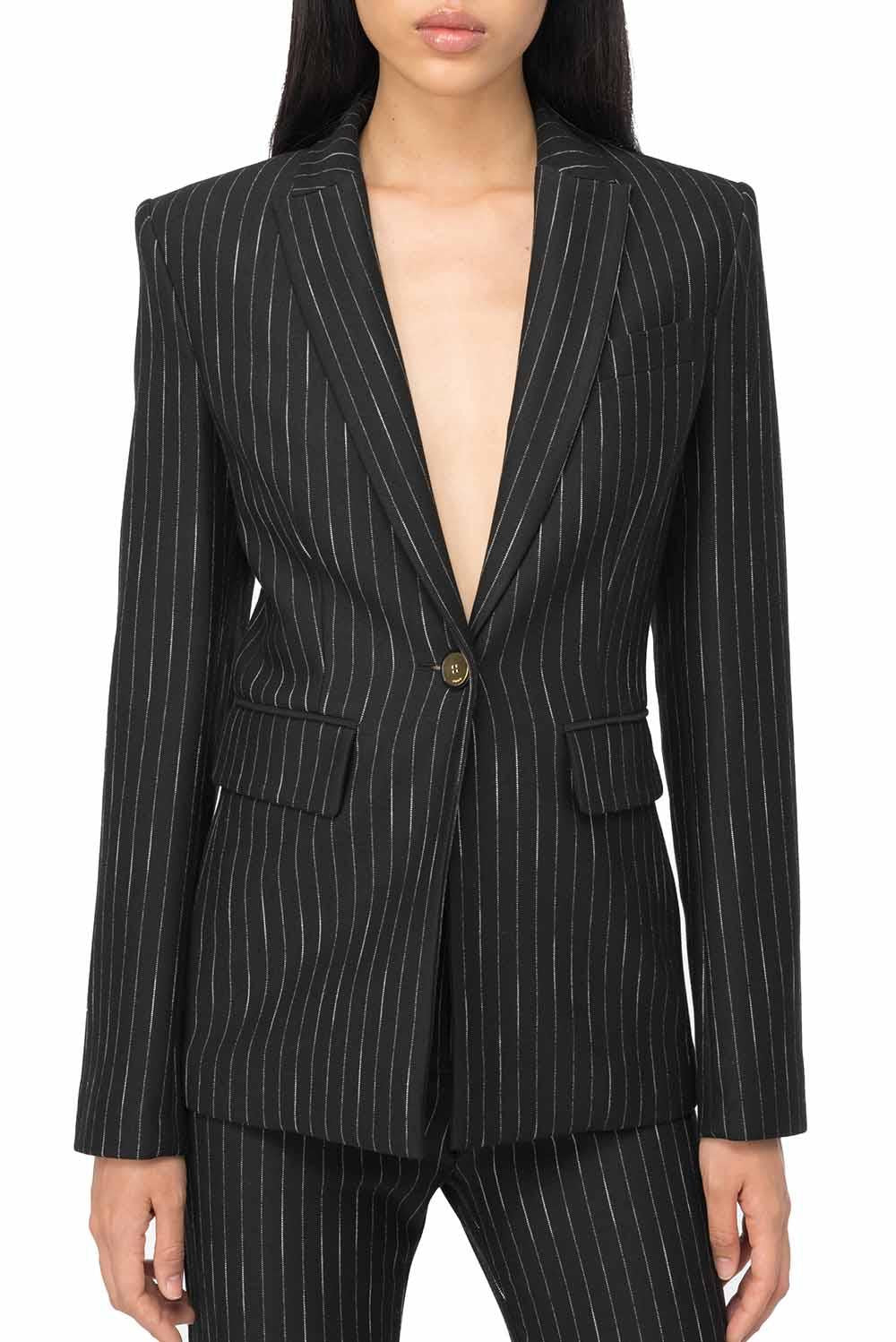  Pinko Giacca Blazer Nero Beige Woman - 2