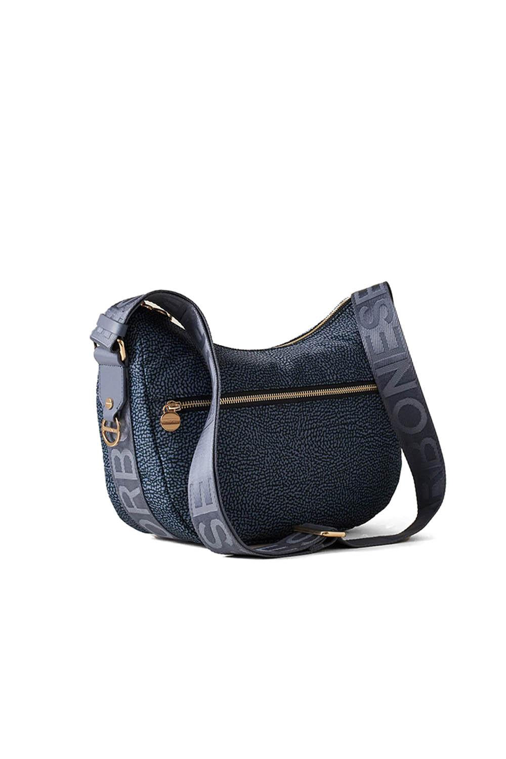  Borbonese Eco Line Luna Bag Small Blu Lapis Woman - 2