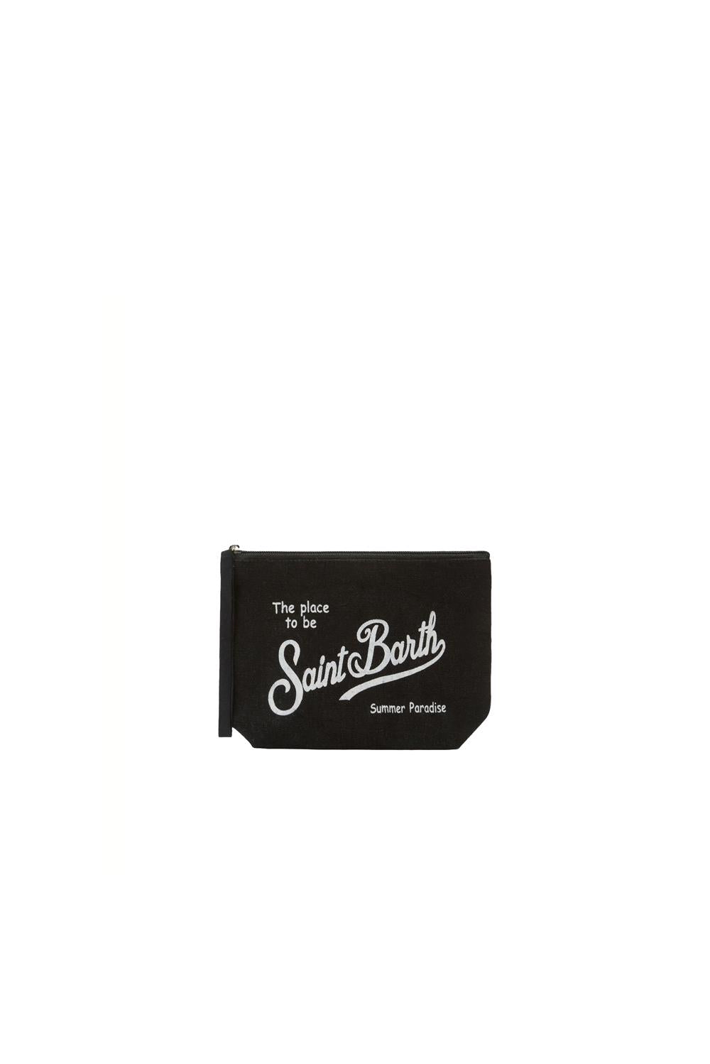  Mc2 Saint Barth Pochette Aline Linen 00 Black Woman - 1