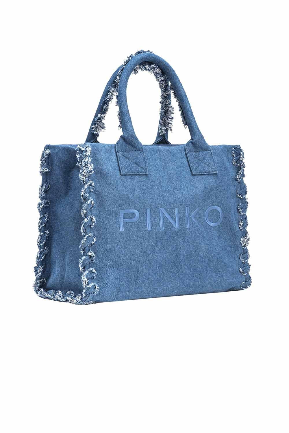 Pinko Borsa Beach Shopper Denim Woman - 2