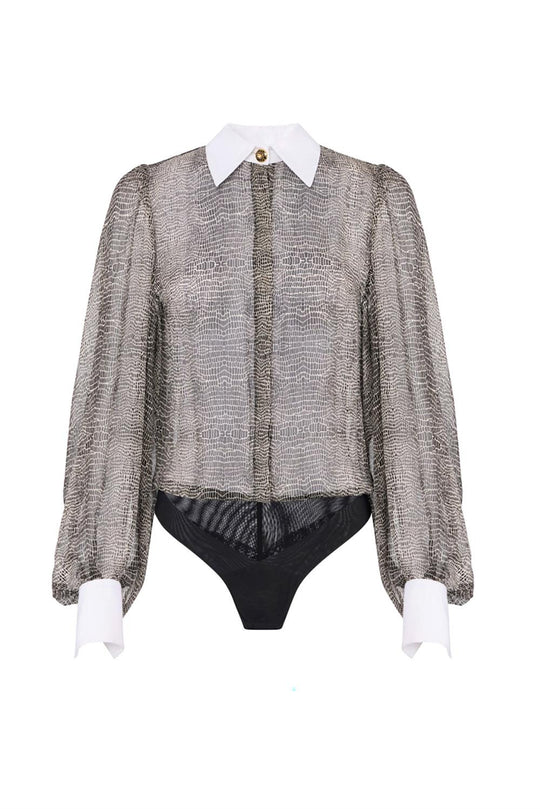 Elisabetta Franchi Body con stampa pitone