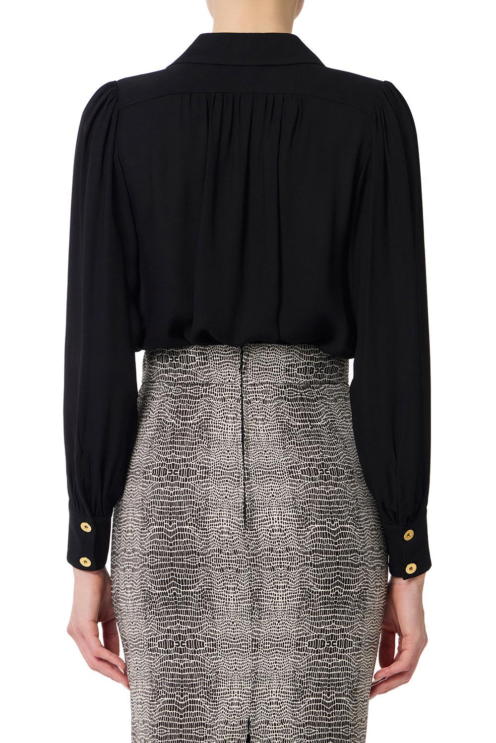  Elisabetta Franchi Camicia In Georgette Nero Woman - 3