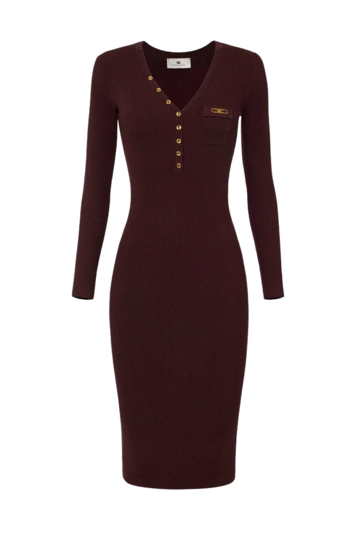  Elisabetta Franchi Abito In Maglia Merlot Woman - 1